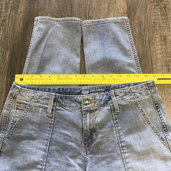 Gap Girlfriend Coupe Girlfriend Womens Light Wash Indigo Patch Pocket Size 8/29 - Picture 6 of 12